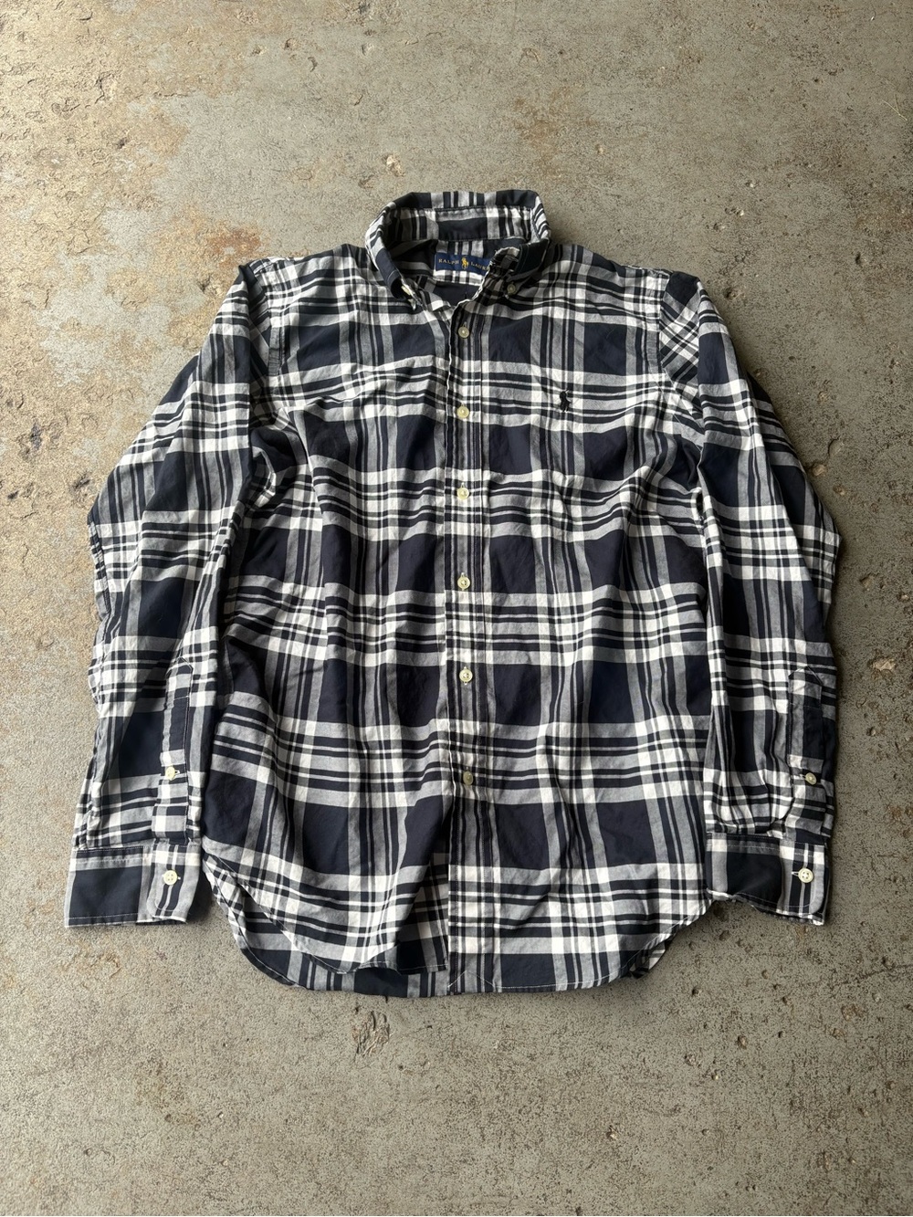 2000’s Ralph Lauren Classic Black & White Plaid Button-Down Shirt - Men